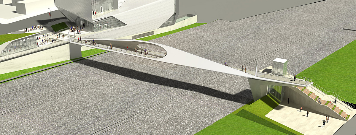 Diller Scofidio + Renfro places 550-ton steel pedestrian bridge in Colorado Springs