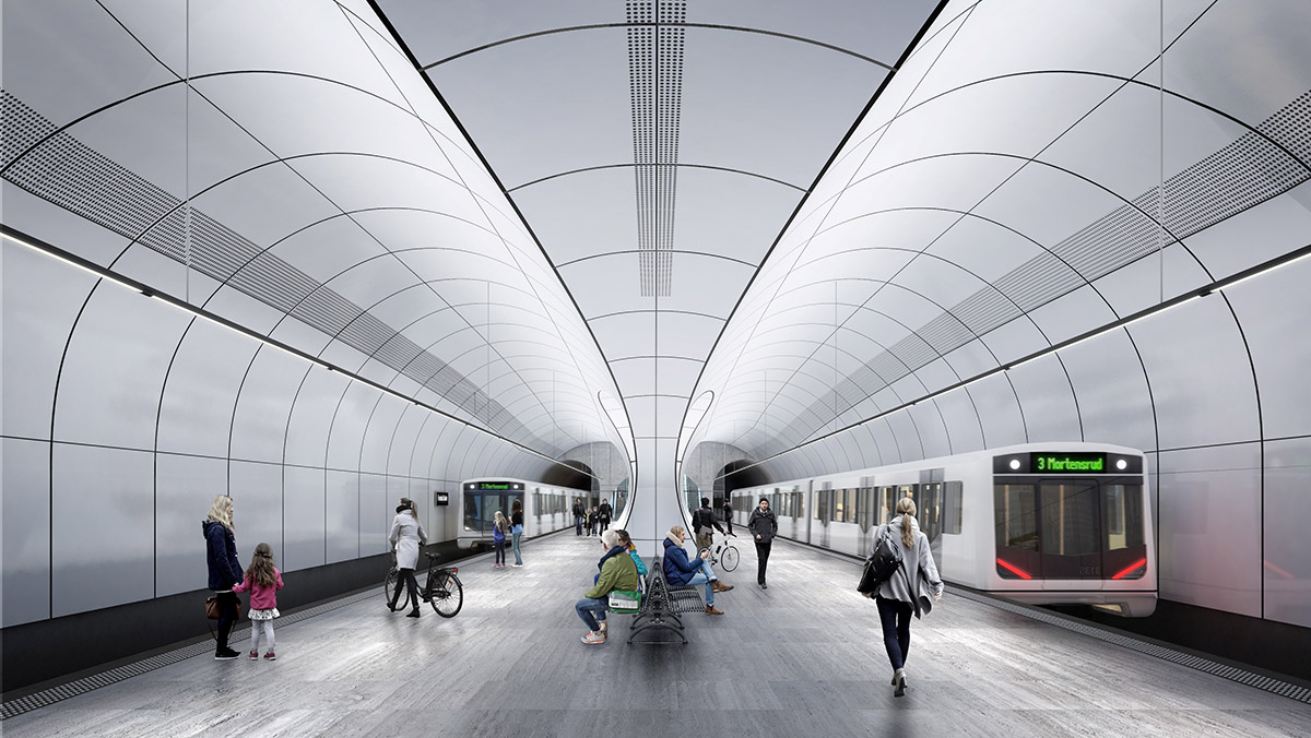 Zaha Hadid Architects and A_Lab design two stations for new Fornebubanen metro line in Oslo