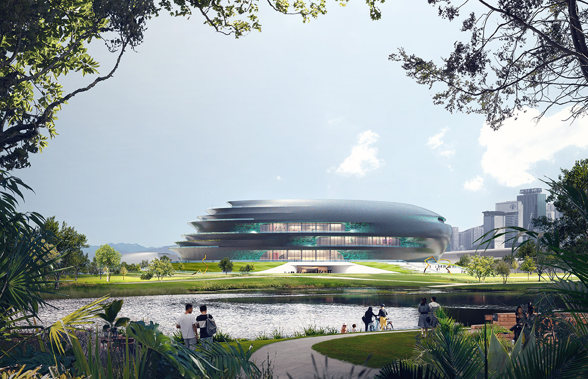 Zaha Hadid Architects reveals new Shenzhen Science & Technology Museum with undulating terraces