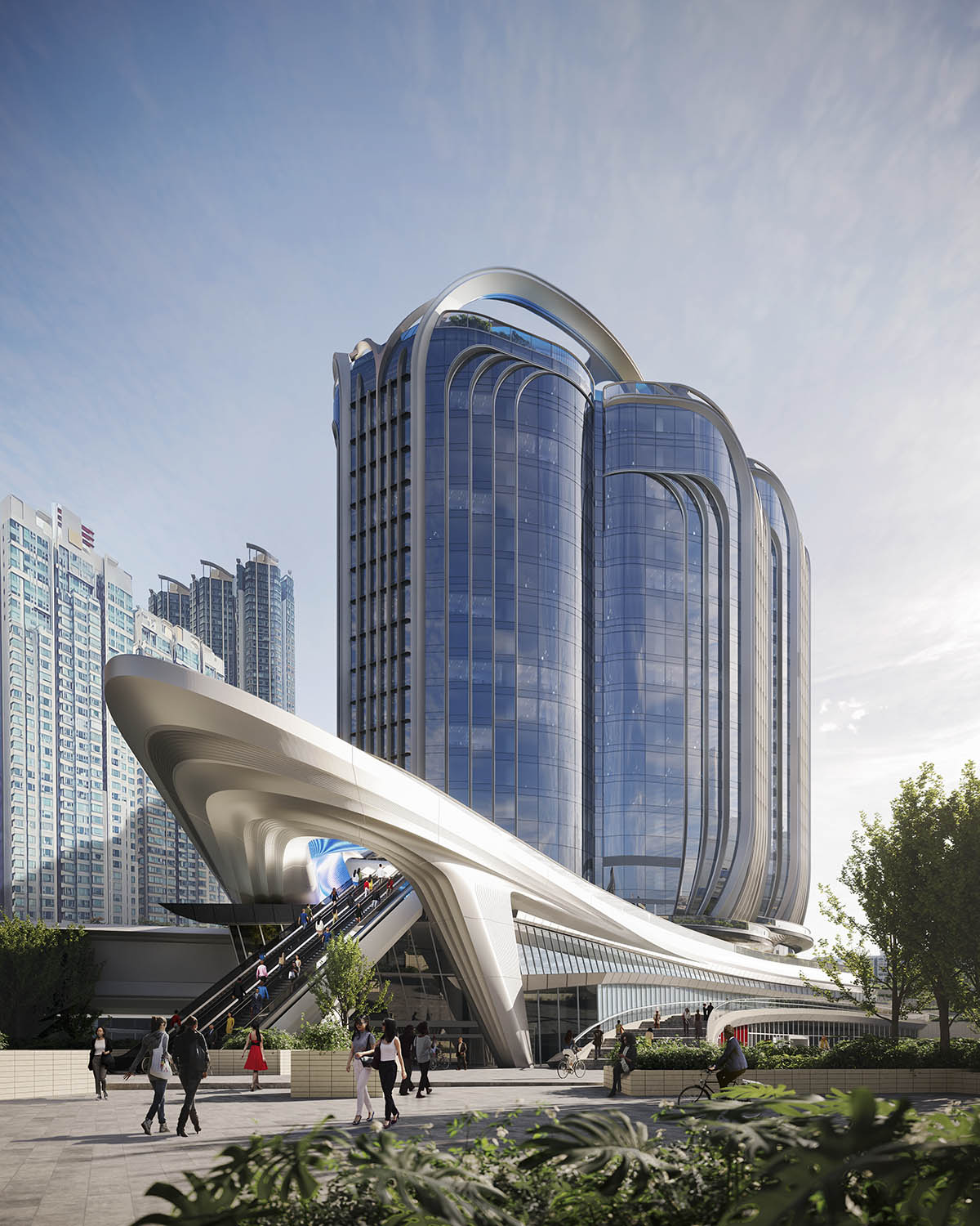 Zaha Hadid Architects shares update about the construction of West Kowloon Terminus in Hong Kong