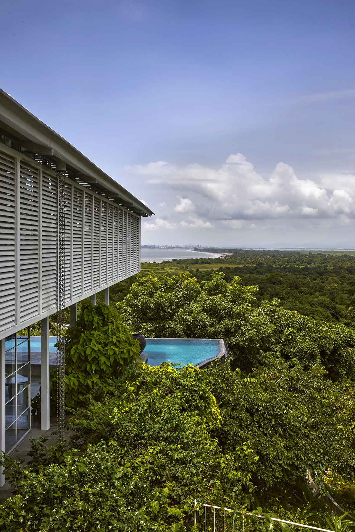 Retreat by Architecture BRIO features linear pavilion-like structures to frame views in Alibag 