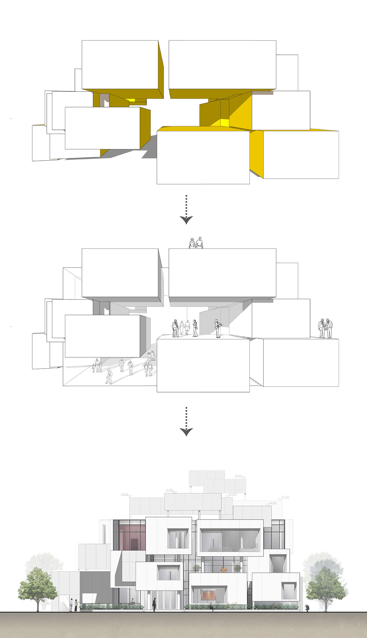 Wutopia Lab completes a Living Theatre Mount with white stacked volumes in China