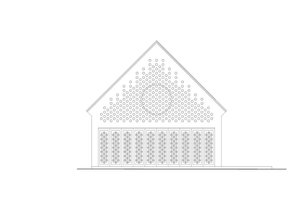 Jan Žaloudek Architekt converts a Baroque barn into a light-filled house with perforated gable wall