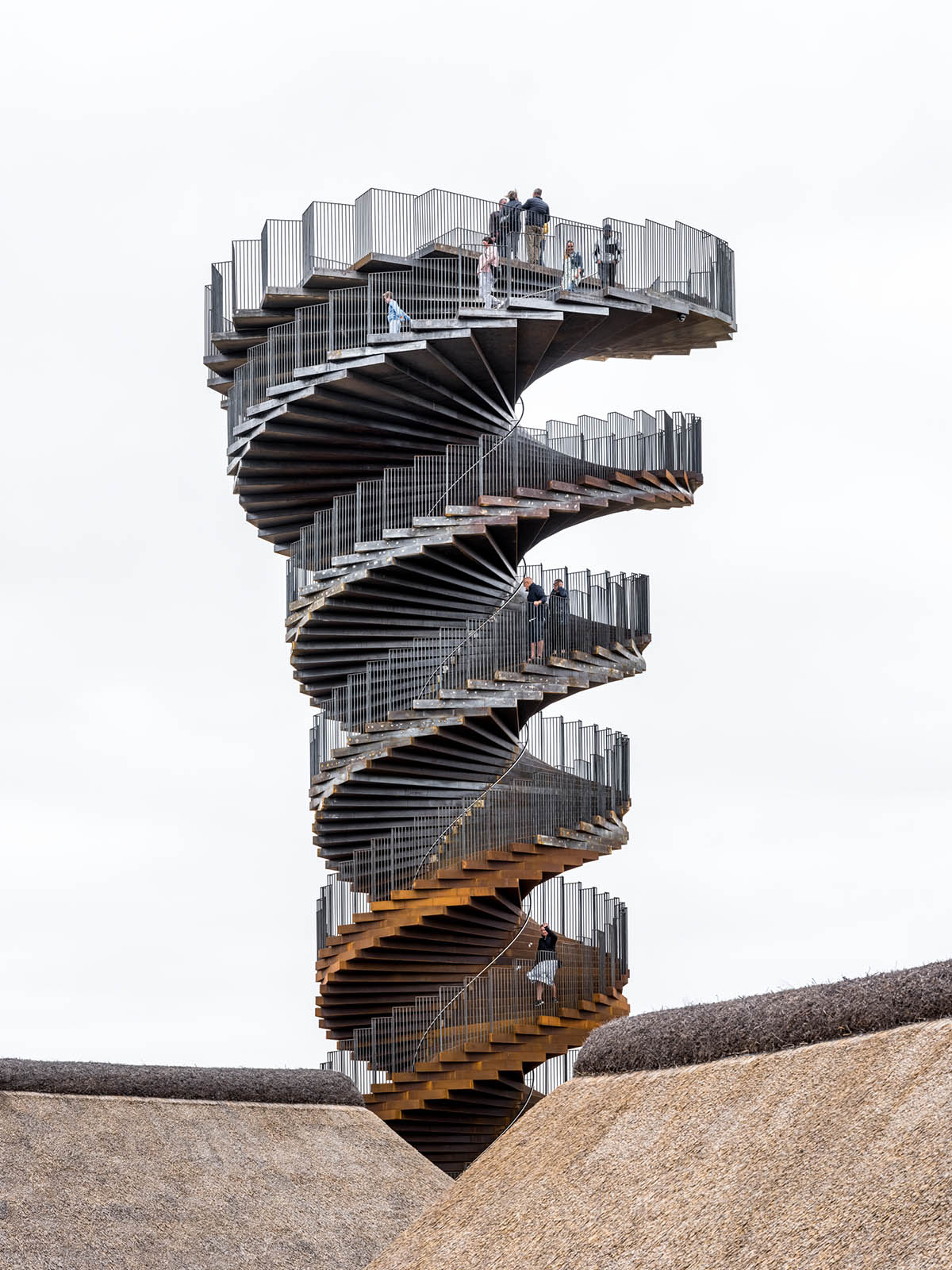 BIG completes corten steel double helix observation tower in Denmark&rsquo;s Wadden Sea National Park