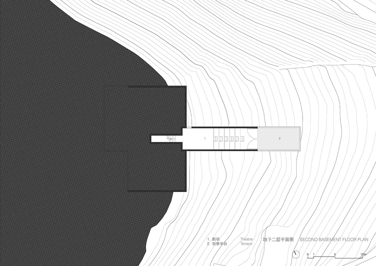 TAO completes concrete bookstore with protruding structure on a steep slope in China 