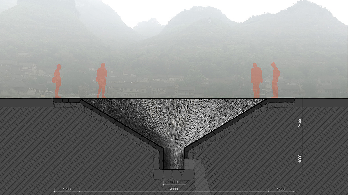 This 2,4-metre trumpet-flower-shaped sinkhole sustains rain