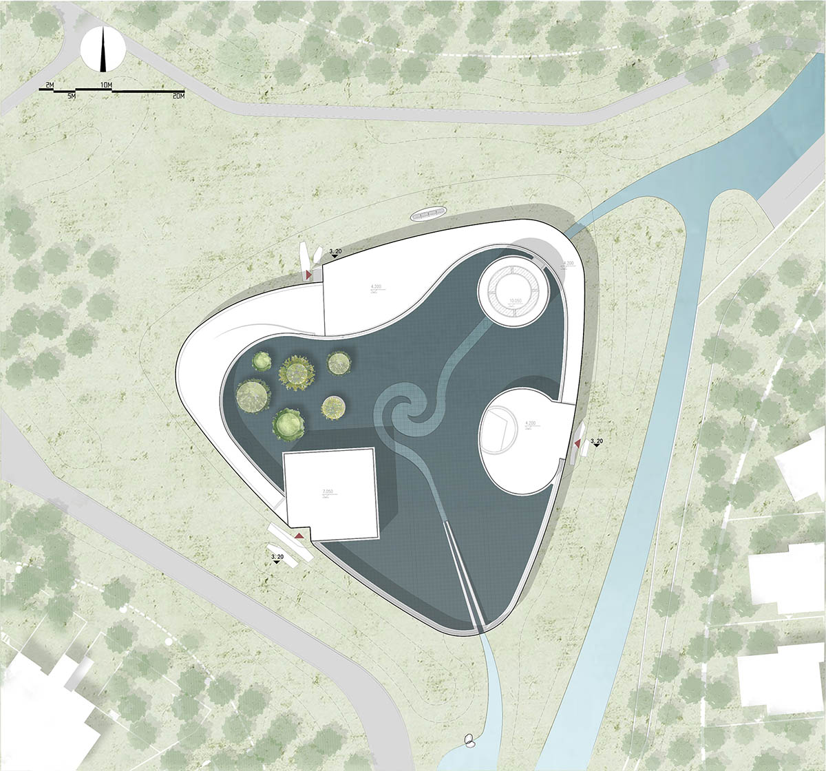 Circular, oval and square volumes form art museum designed by Wutopia Lab in China 