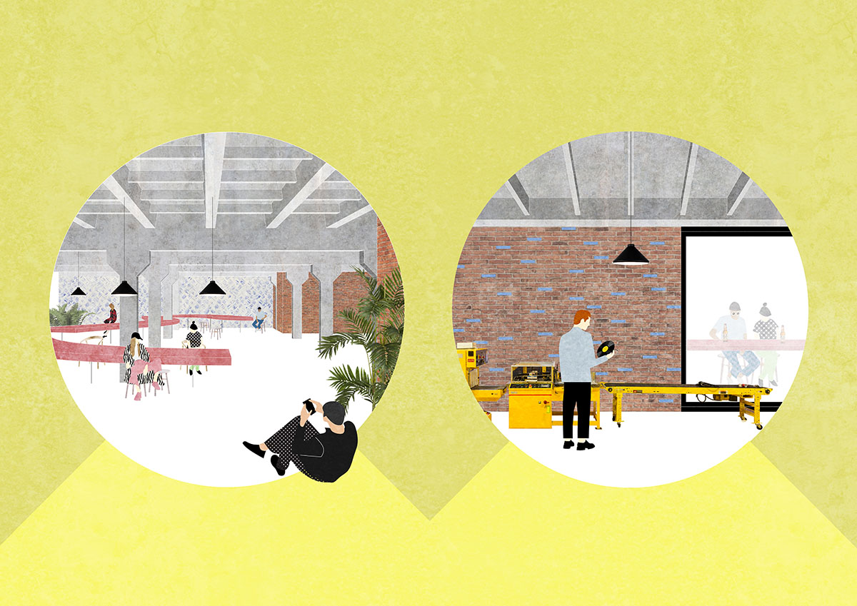 Mango Vinyl Hub winners transform Latvia&rsquo;s abandoned tin foil factory with cartoonist transit tubes