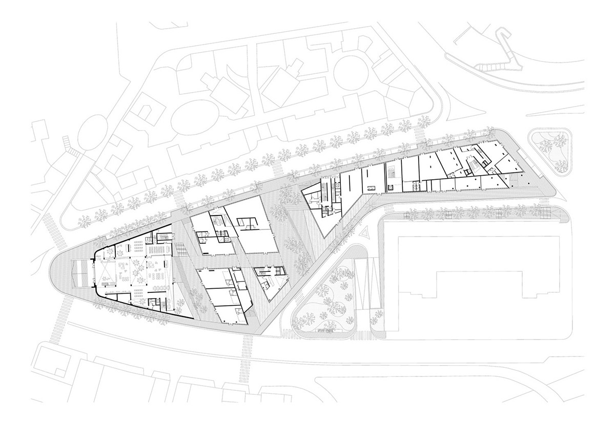 Labics' new fragmented complex fosters public space by setting ...