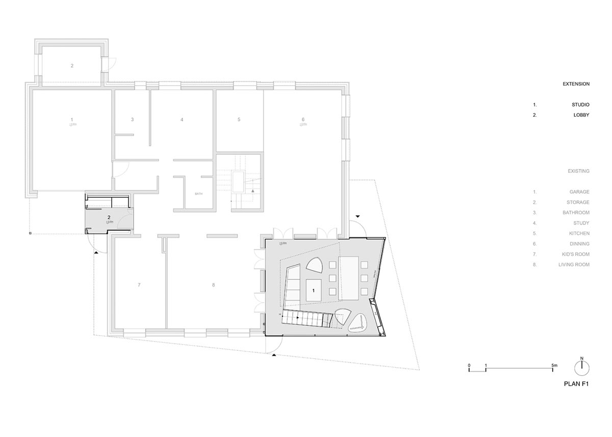 reMIX Studio combines new program of all-white extension with continuous circulation in Beijing