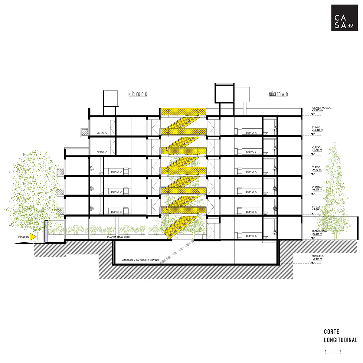 Quaranta & Coraglio Arquitectos completes Casa 40 Building in Cordoba