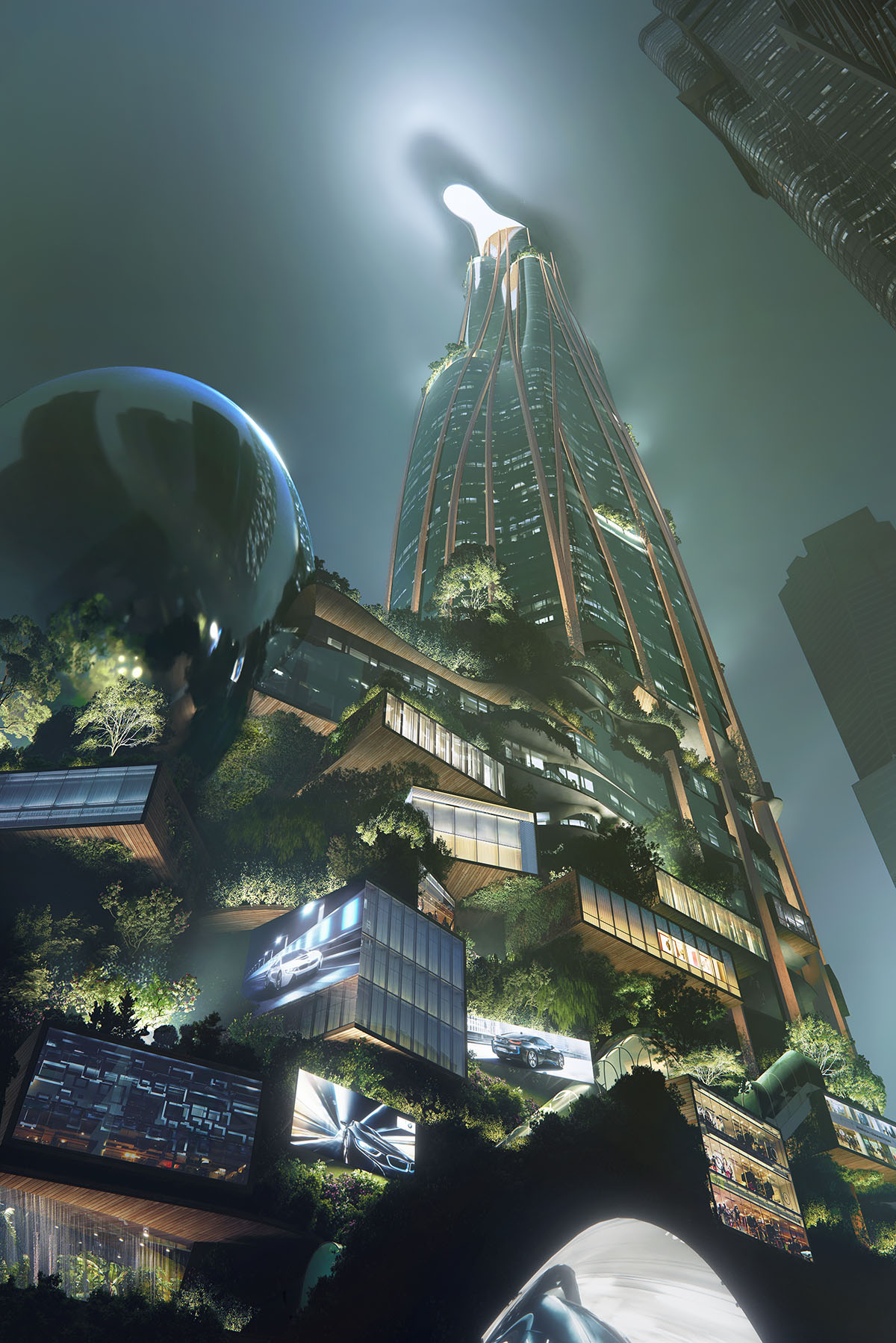 MAD's tower features a mix of natural forms for Southbank by Beulah competition in Melbourne