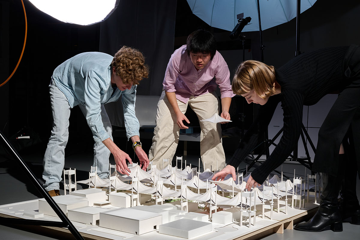 OMA creates scenography with monumental archetypal elements for the Islamic Arts Biennale