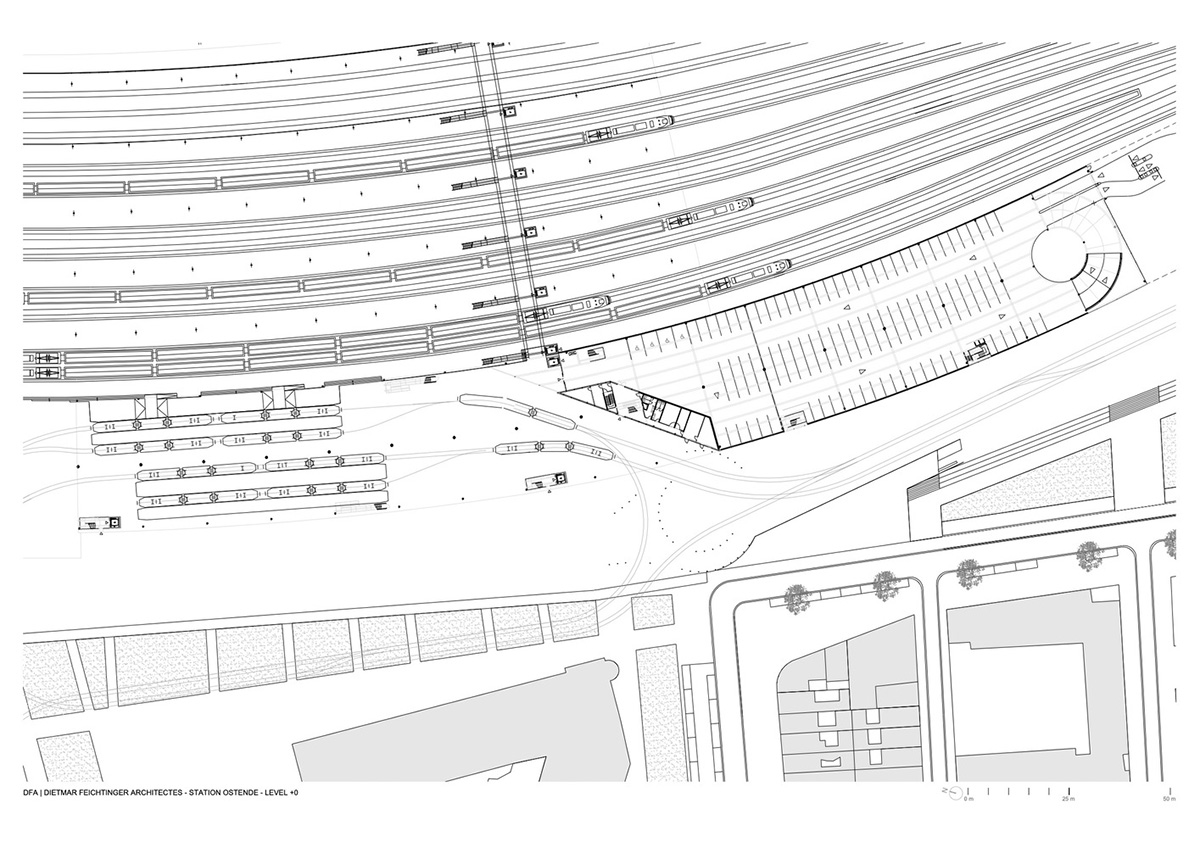 Dietmar Feichtinger Architectes creates large green canopy for Oostende station in Belgium