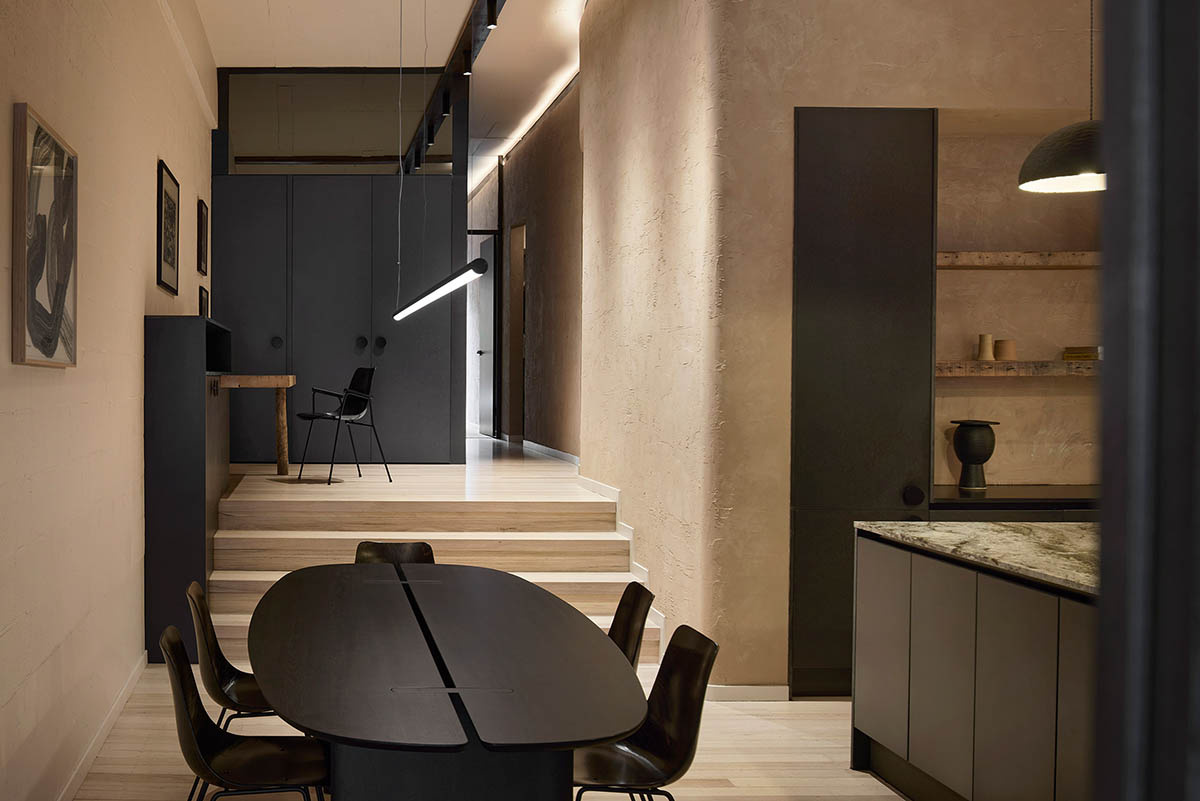 Splinter Society transforms former chocolate factory warehouse flat with earthy and rustic tones