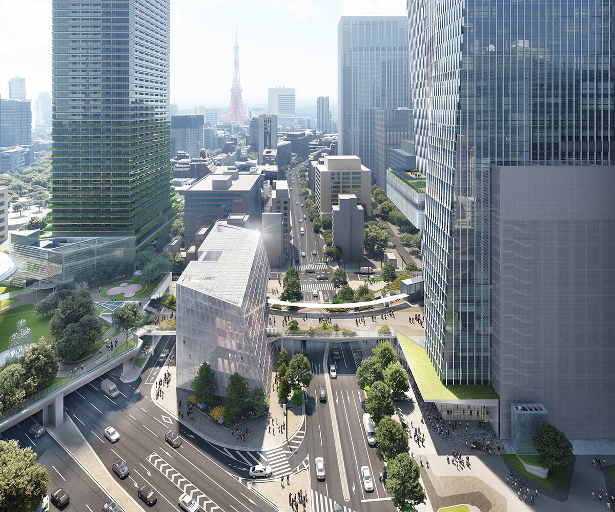 New renderings and details are released for OMA’s first tower in Tokyo, Japan 