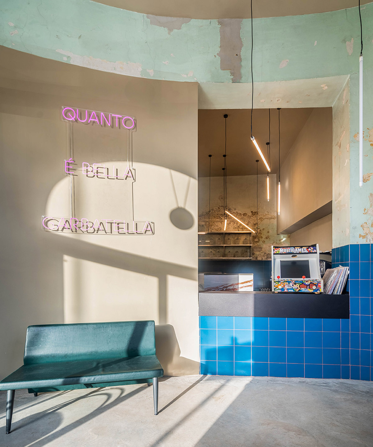 STUDIOTAMAT converts abandoned bakery into a colorful restaurant in Rome