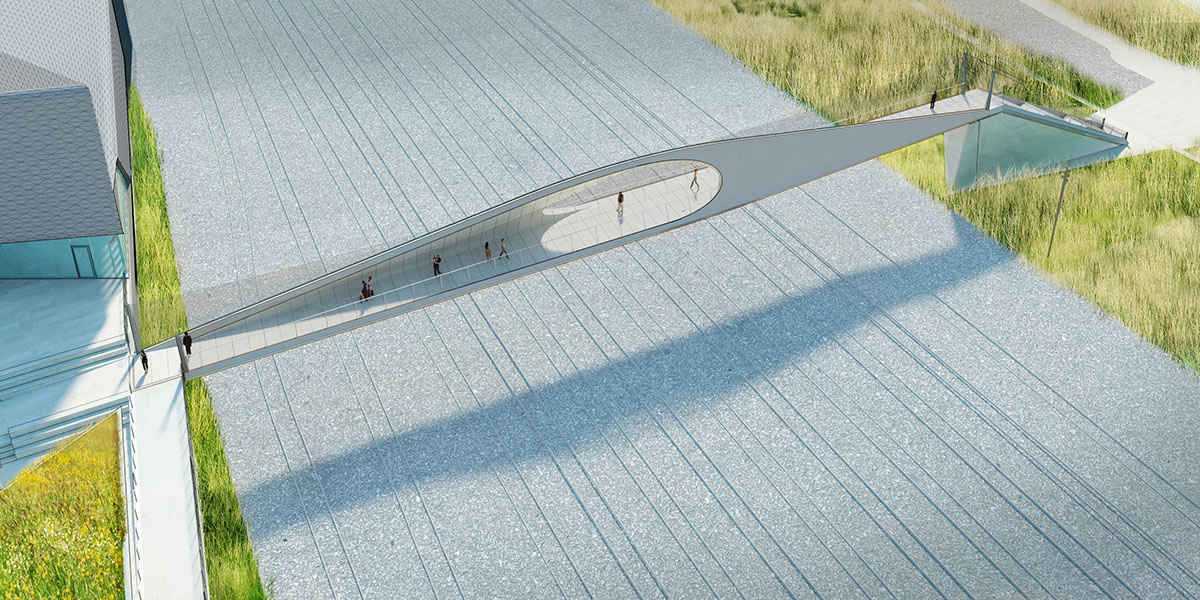 Diller Scofidio + Renfro places 550-ton steel pedestrian bridge in Colorado Springs