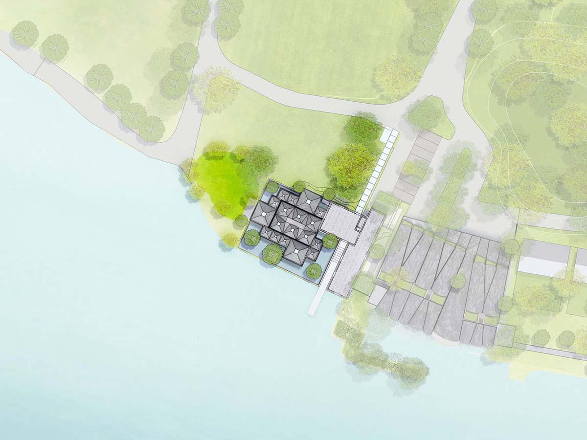 goa translates forms of the metasequoia trees into pyramidal canopies for restaurant in Suzhou