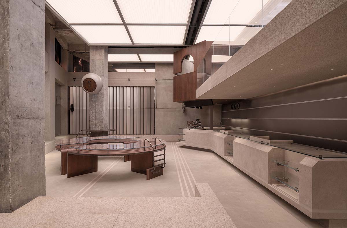 TOMO Design brings retro aesthetics with office-inspired scenography into a fashion store