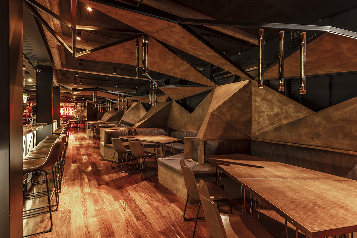 Hitzig Militello Arquitectos creates abstract landscape in the interior of Mamba Bar in Buenos Aires