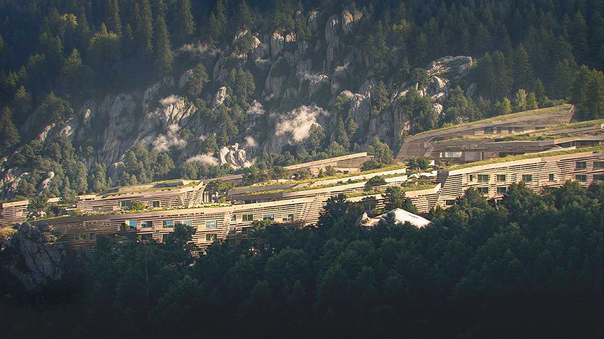 NOA transforms an agricultural area into a new neighborhood in the Dolomites
