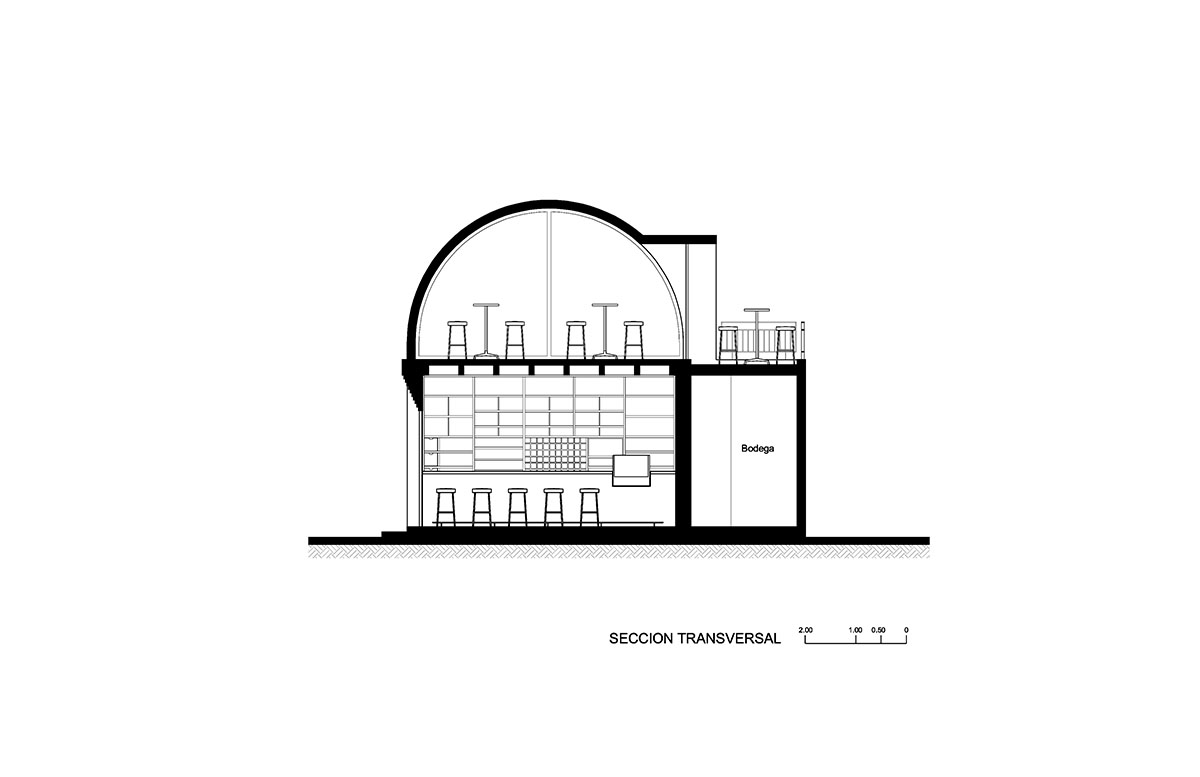 Estudio Tecalli built bar with red brick vault in Mexico