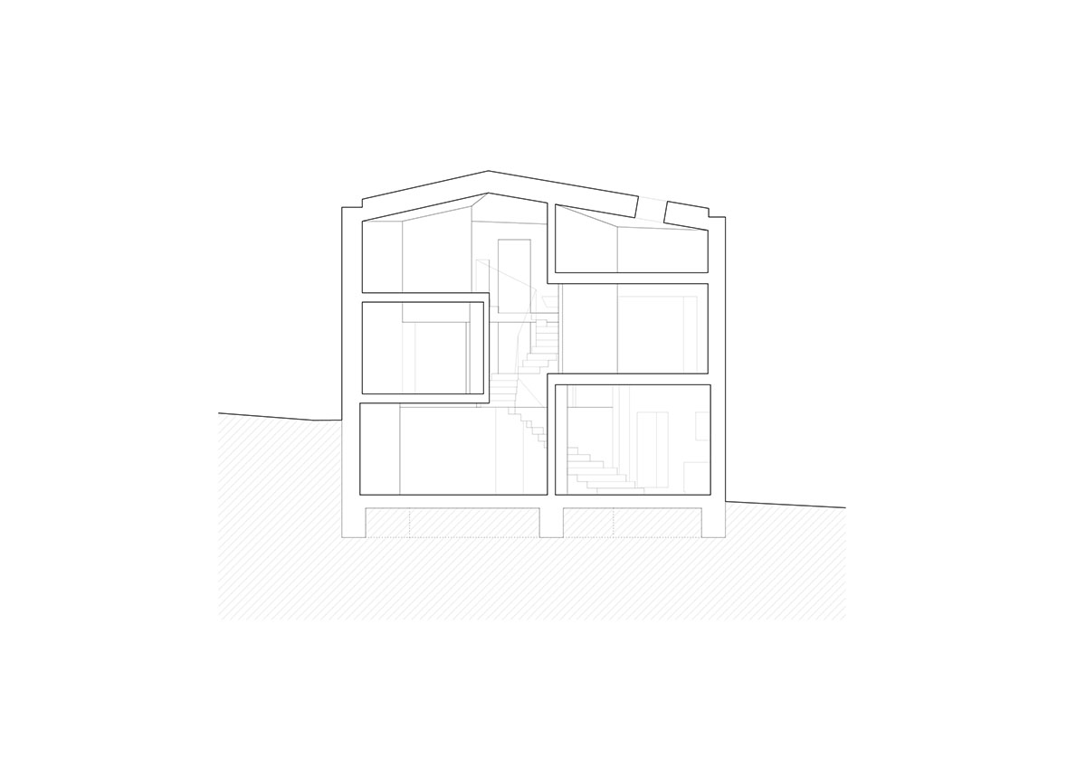 Malý Chmel creates a vertical concrete cave in a sloped garden in the Czech Republic