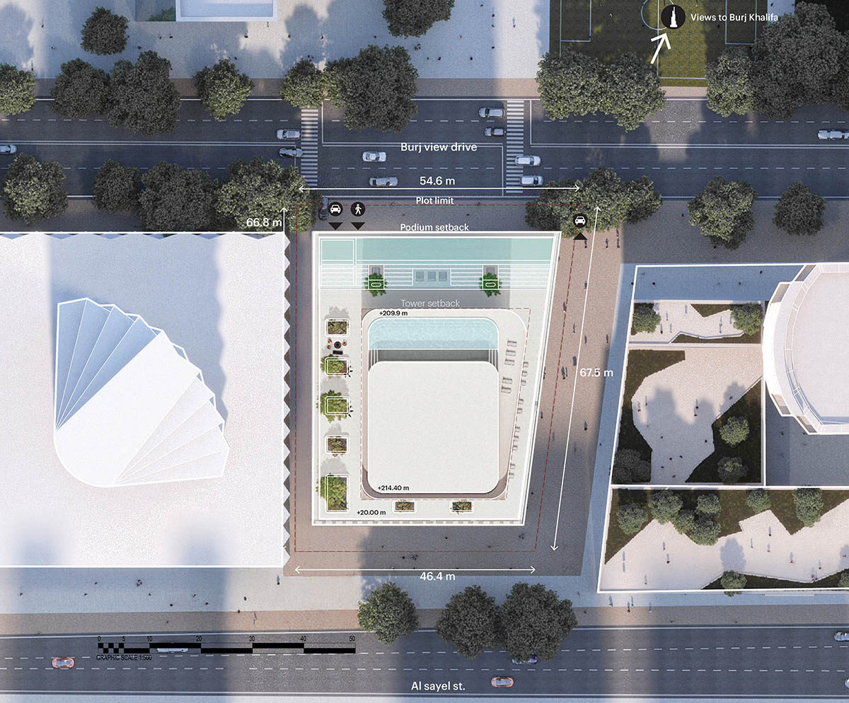 MVRDV adds a glowing pearl ovoid structure to the sky lounge of Inaura tower