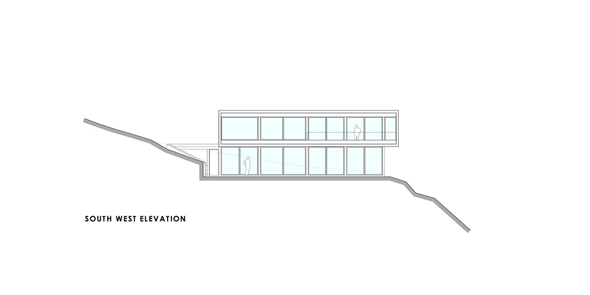 Cristián Romero Valente built this white concrete house on steep slope to give serene view in Chile