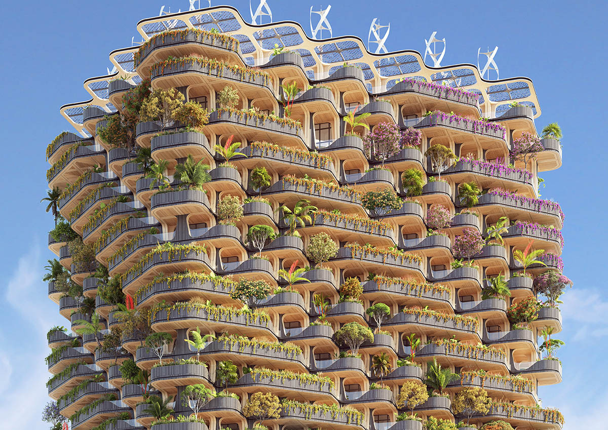 Vincent Callebaut Architectures designs rainbow tree residential tower in the Philippines