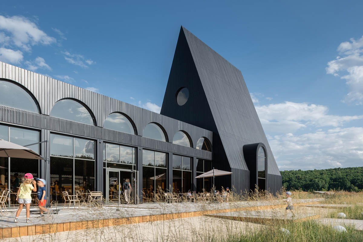 Hospitality Center is an ensemble of different black wooden buildings in Russian Lipetsk region