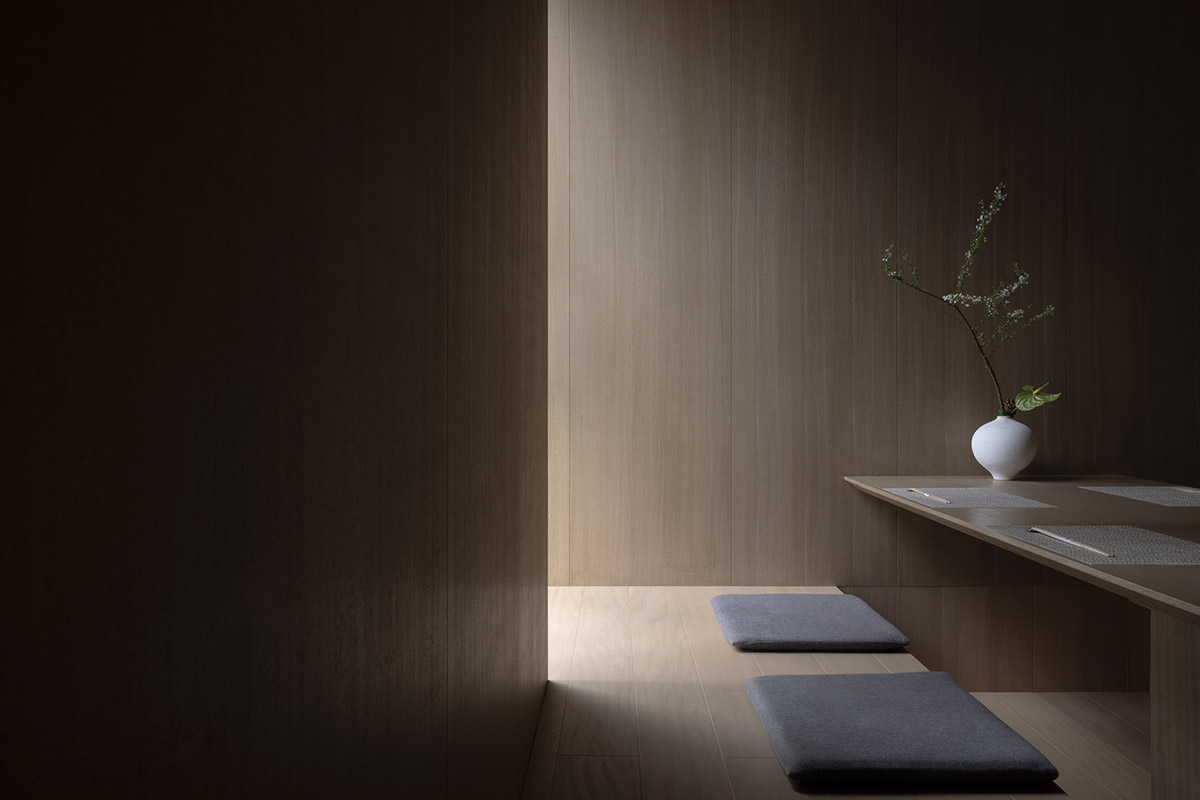 Nature Times Art Design creates tranquil dining space for Teng Restaurant in a sealed box form 
