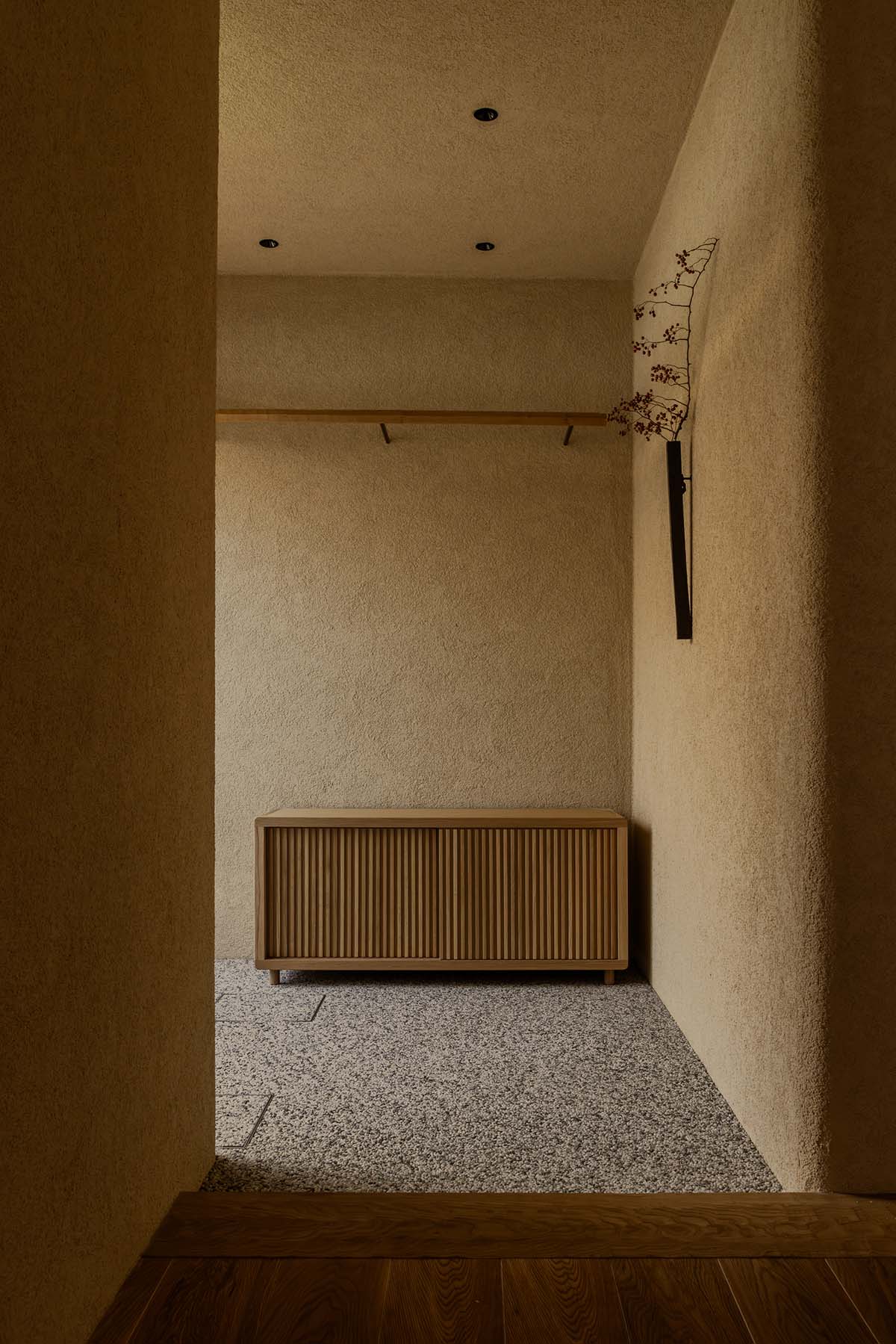 kooo architects creates a wooden interior sanctuary for contemporary accommodation in Kyoto City