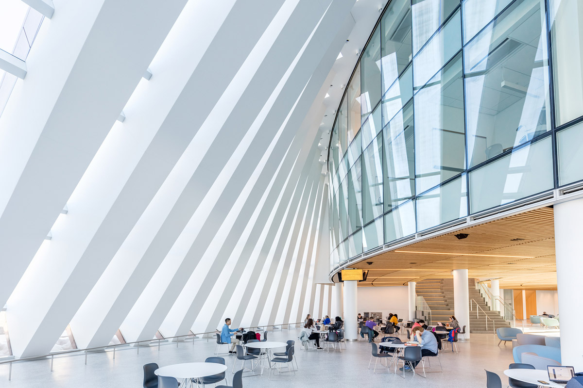 BIG creates entrance with accordion-like pillars for Business Innovation Hub at Massachusetts