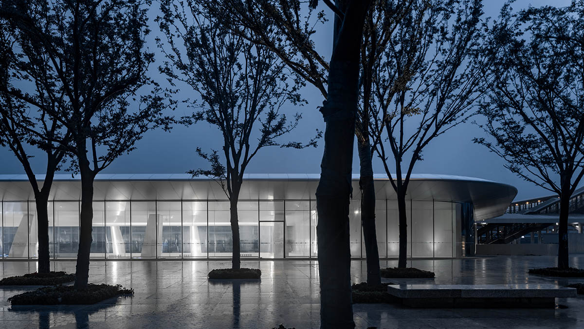MAD completes Train Station In The Forest with a floating metal roof in Jiaxing