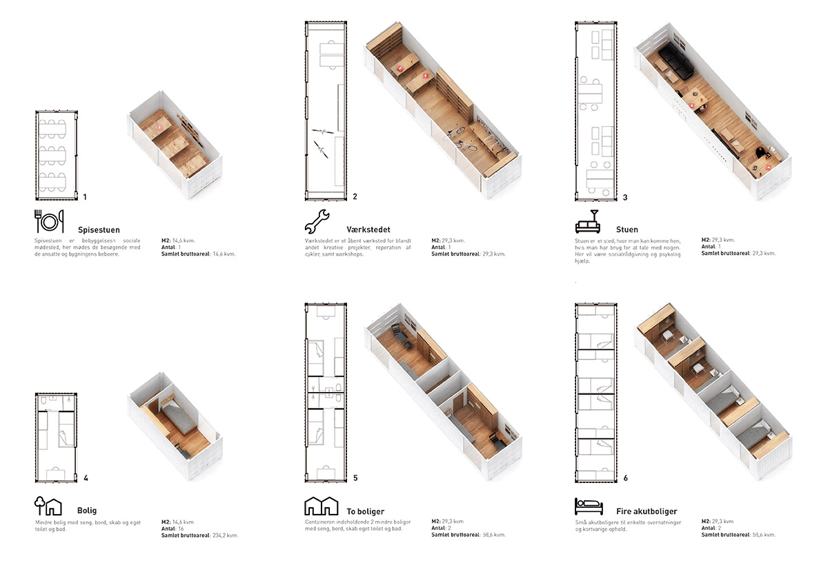 WE Architecture +Erik Juul design scaffolded temporary housing and urban gardens for homeless people