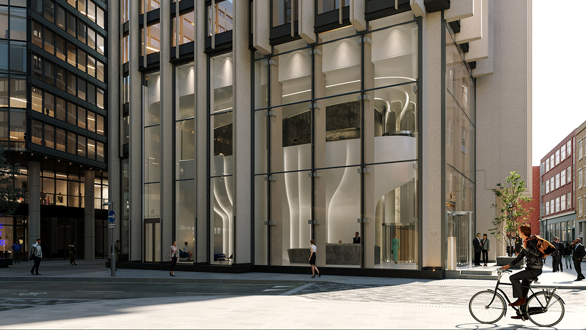 Zaha Hadid Architects redesigns Southbank Tower's lobby with a curvaceous new mezzanine floor