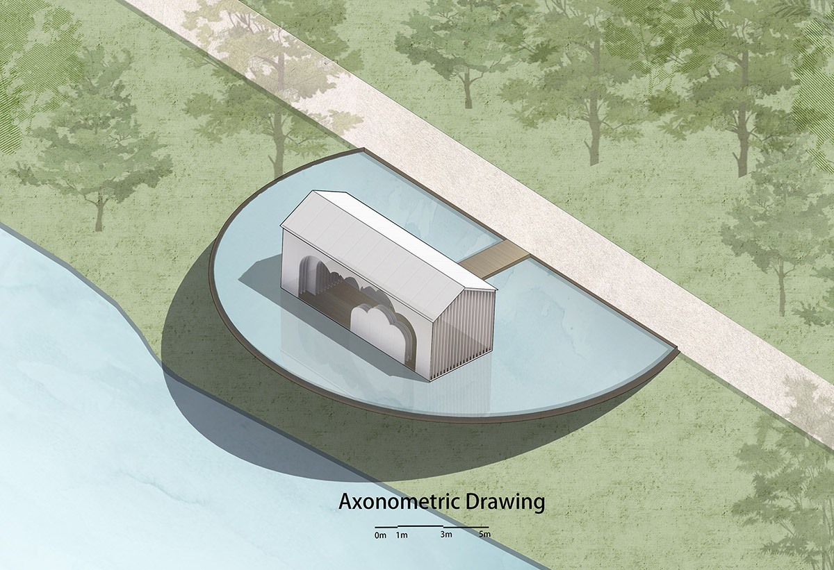 Wutopia Lab converts abandoned pump house into a pavilion with cloud-shaped translucent panels 