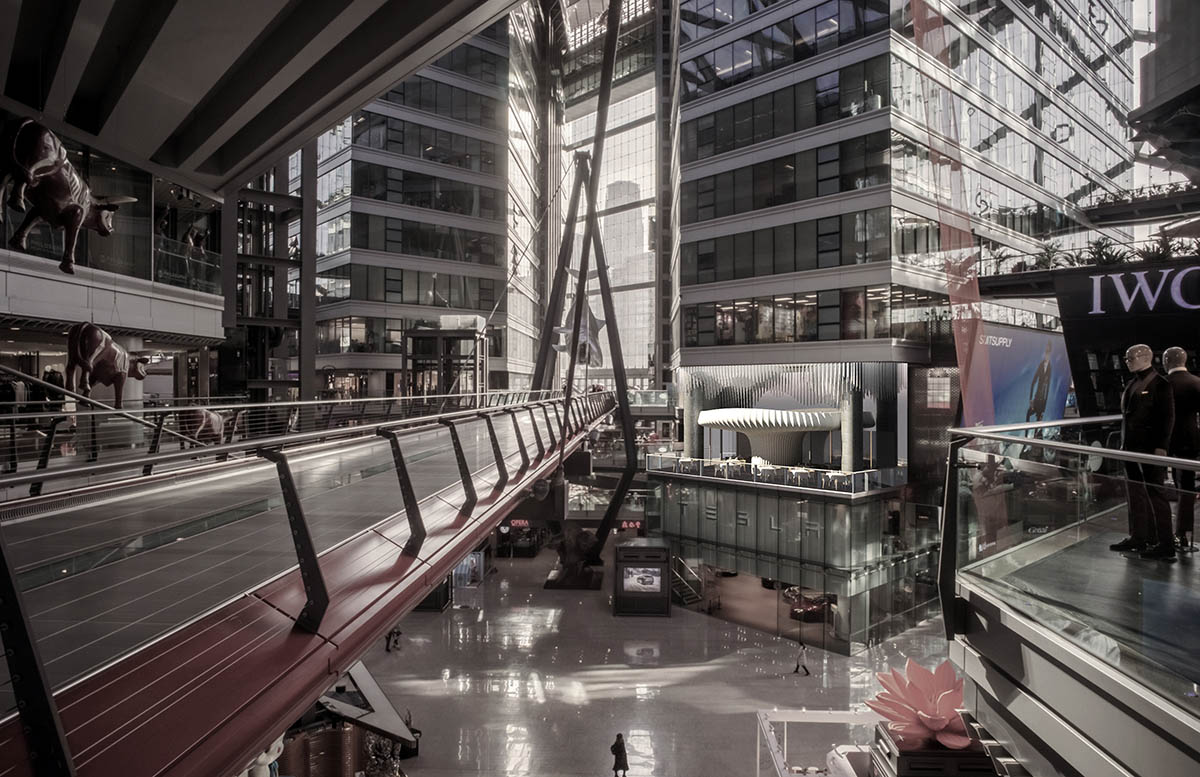 CAA Architects creates flower-like double-deck terrace in the interior of restaurant in Beijing