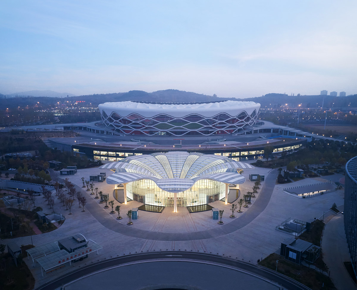 Shanghai United Design Group designs service center inspired by pomegranate flower in Zaozhuang