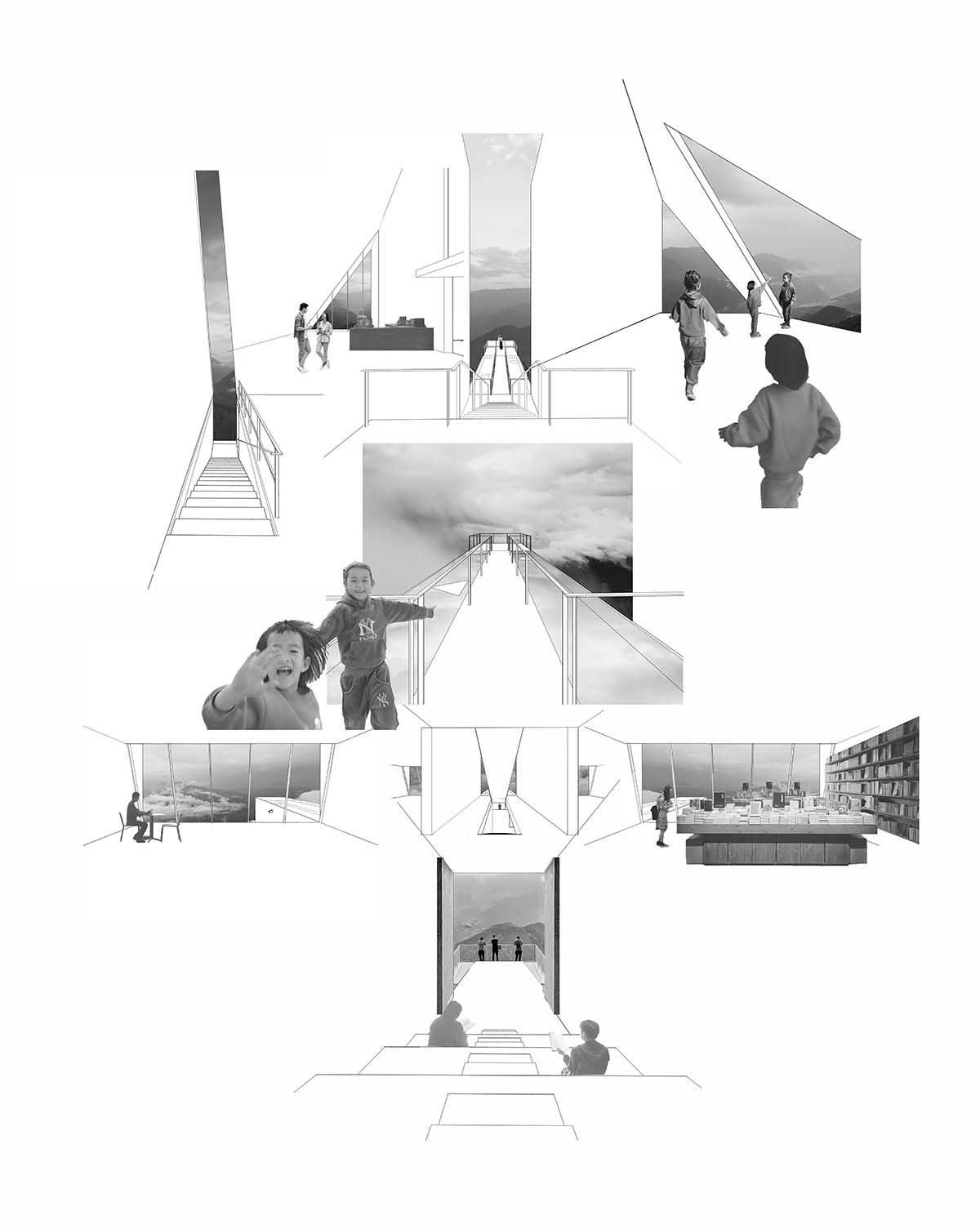 TAO completes concrete bookstore with protruding structure on a steep slope in China 