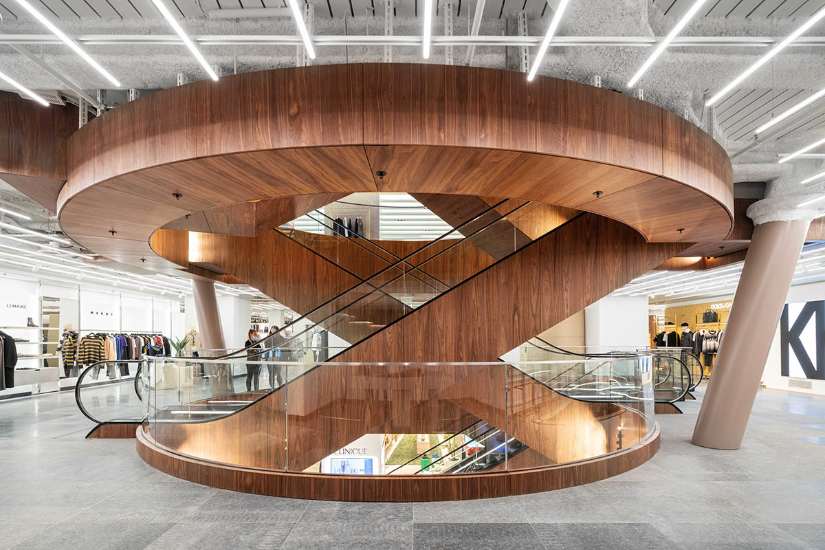OMA completes KaDeWe Department Store in Berlin with a sculptural wooden escalator