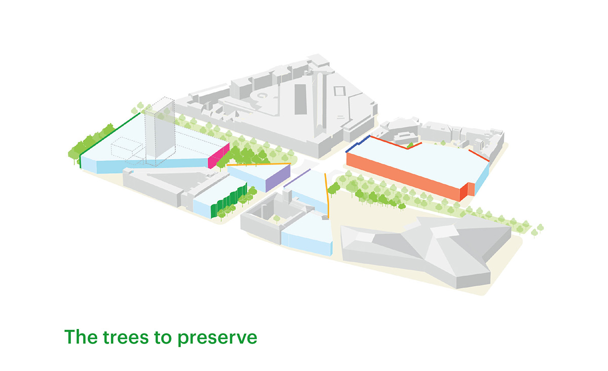 MVRDV unveils masterplan for Ettlinger Tor area which includes a reflective floating garden