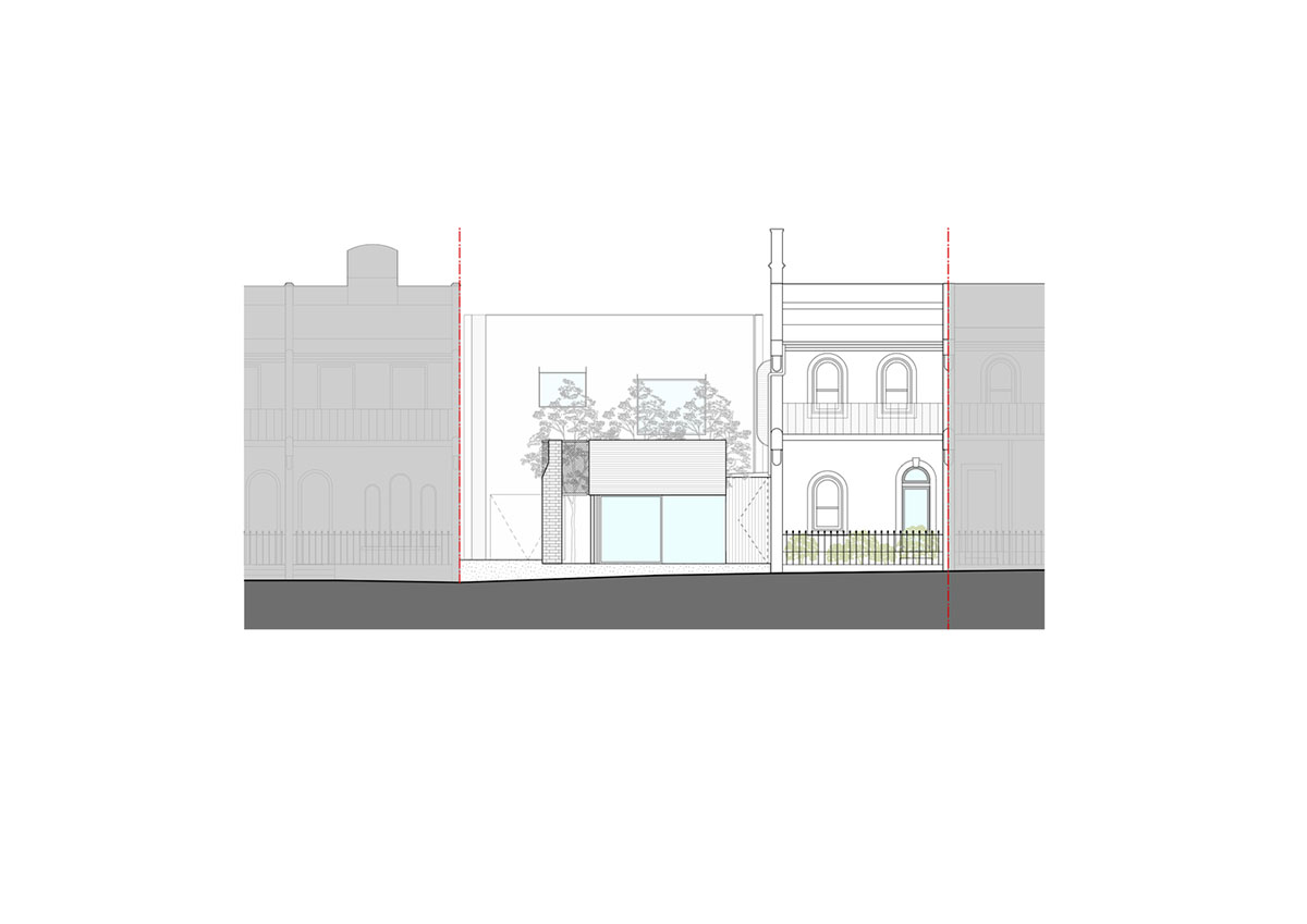 Austin Maynard Architects extends existing terraced home with corrugated steel pavilion