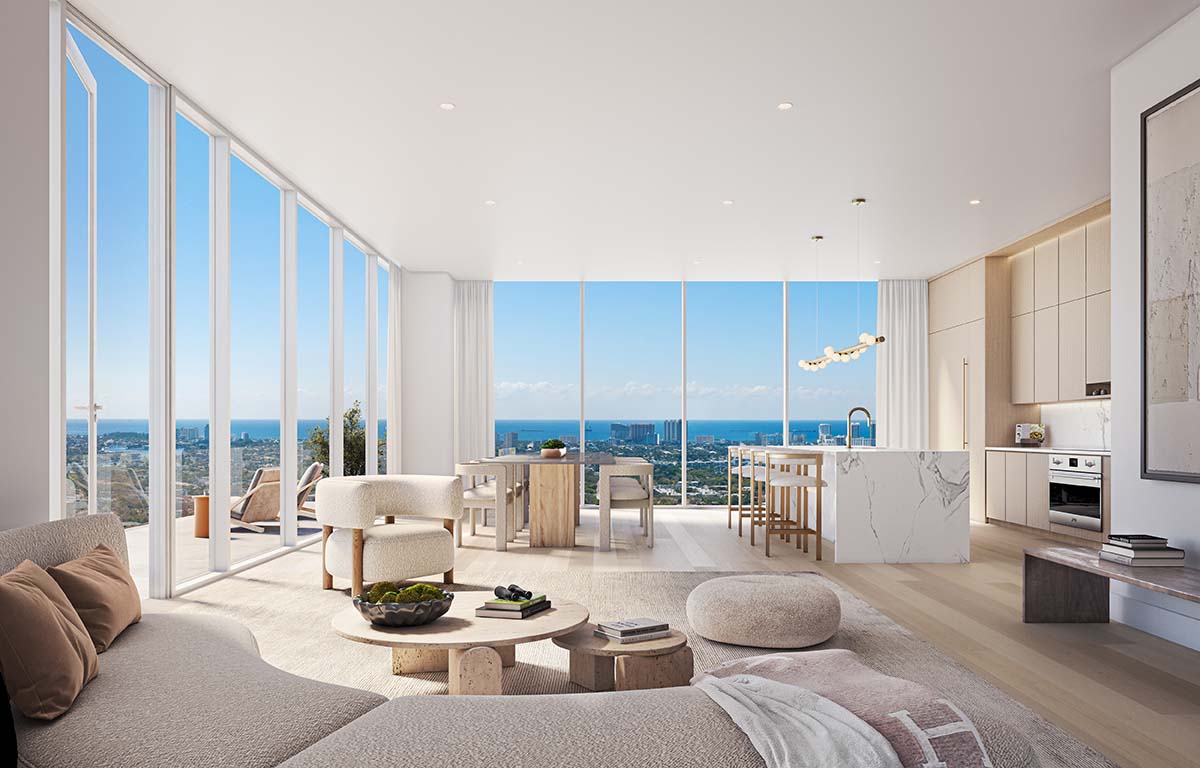 ODA unveils design for Ombelle, a pair of sculptural residential towers in Downtown Fort Lauderdale