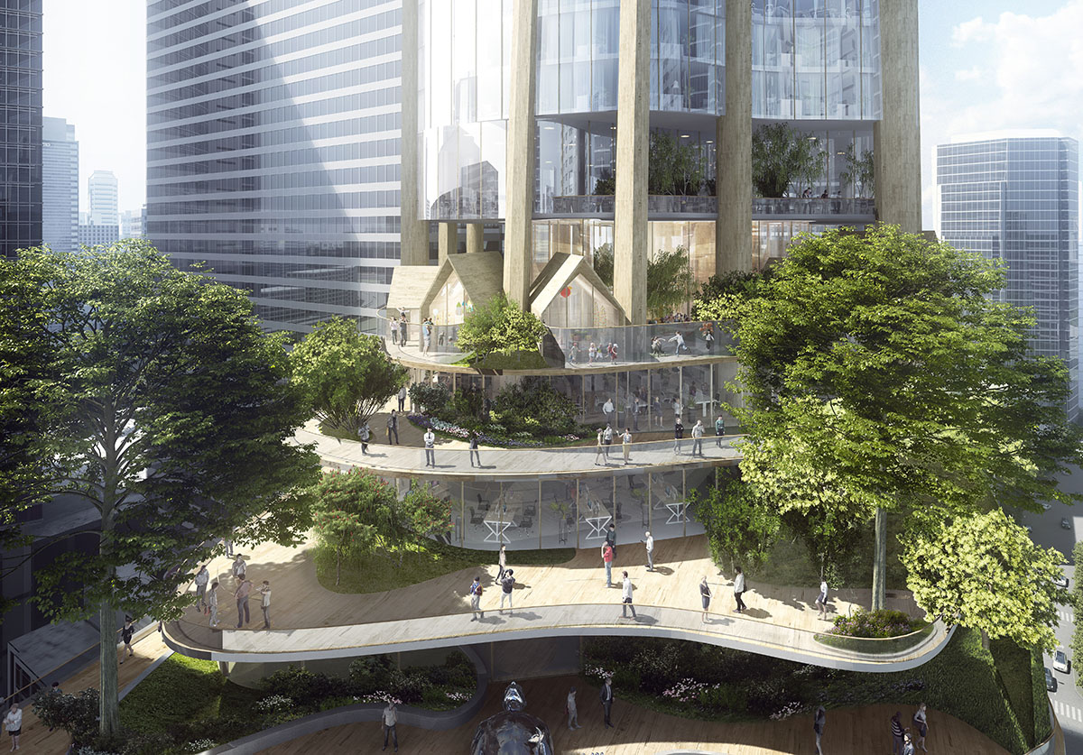MAD's tower features a mix of natural forms for Southbank by Beulah competition in Melbourne