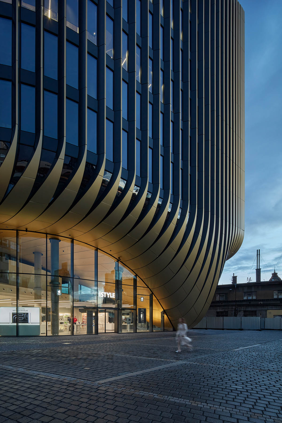Zaha Hadid Architects completes Masaryčka building with golden vertical fins in Prague