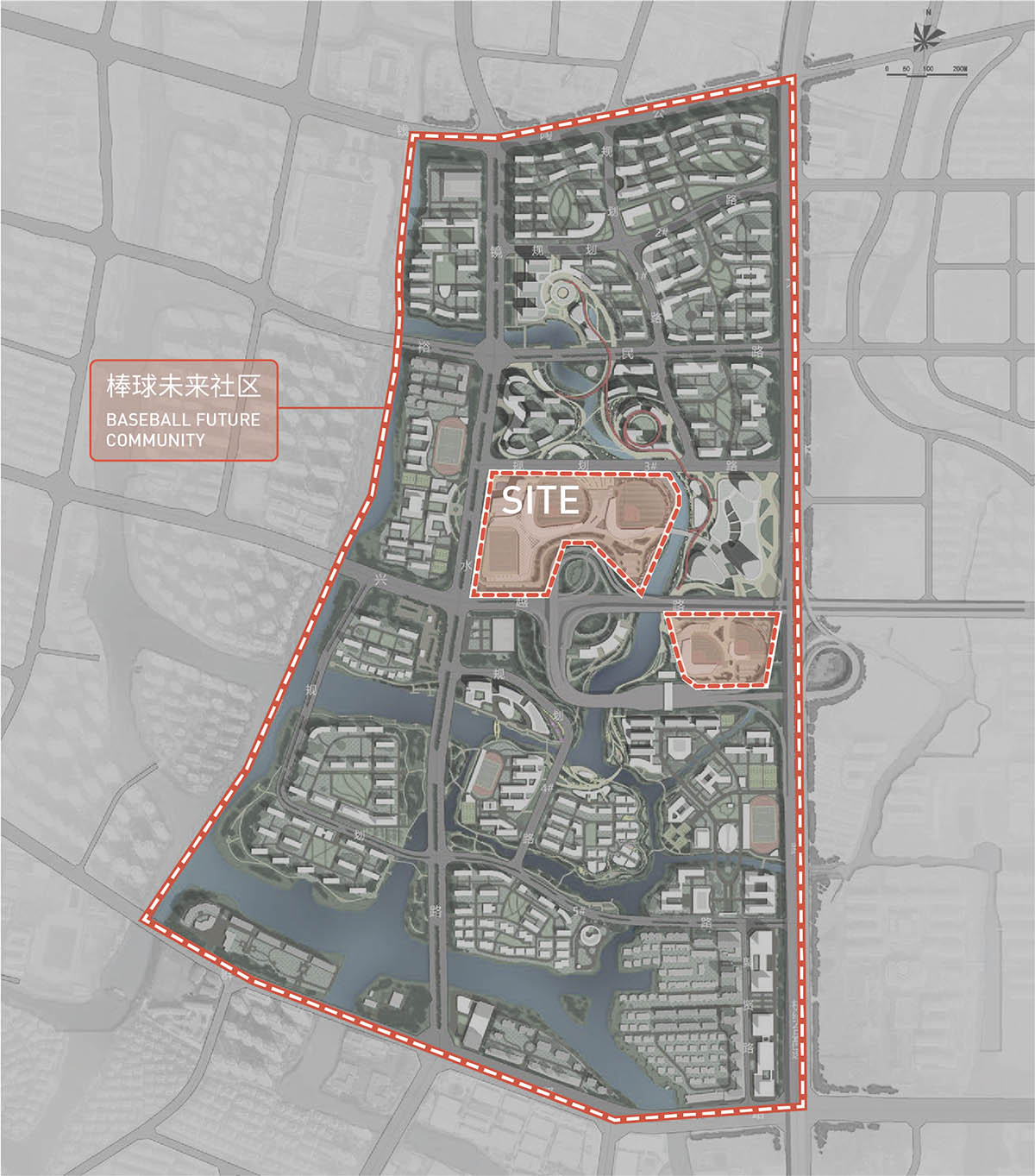 UAD completes sports cultural center with white slender columns in China