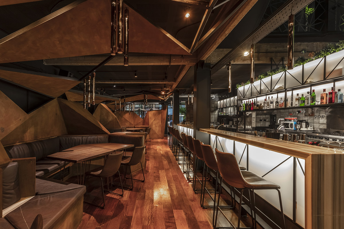 Hitzig Militello Arquitectos creates abstract landscape in the interior of Mamba Bar in Buenos Aires